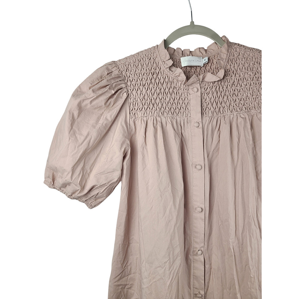 Christy Lynn Ellie Poplin Shirt Dress Pink Size XS - Picture 3 of 9